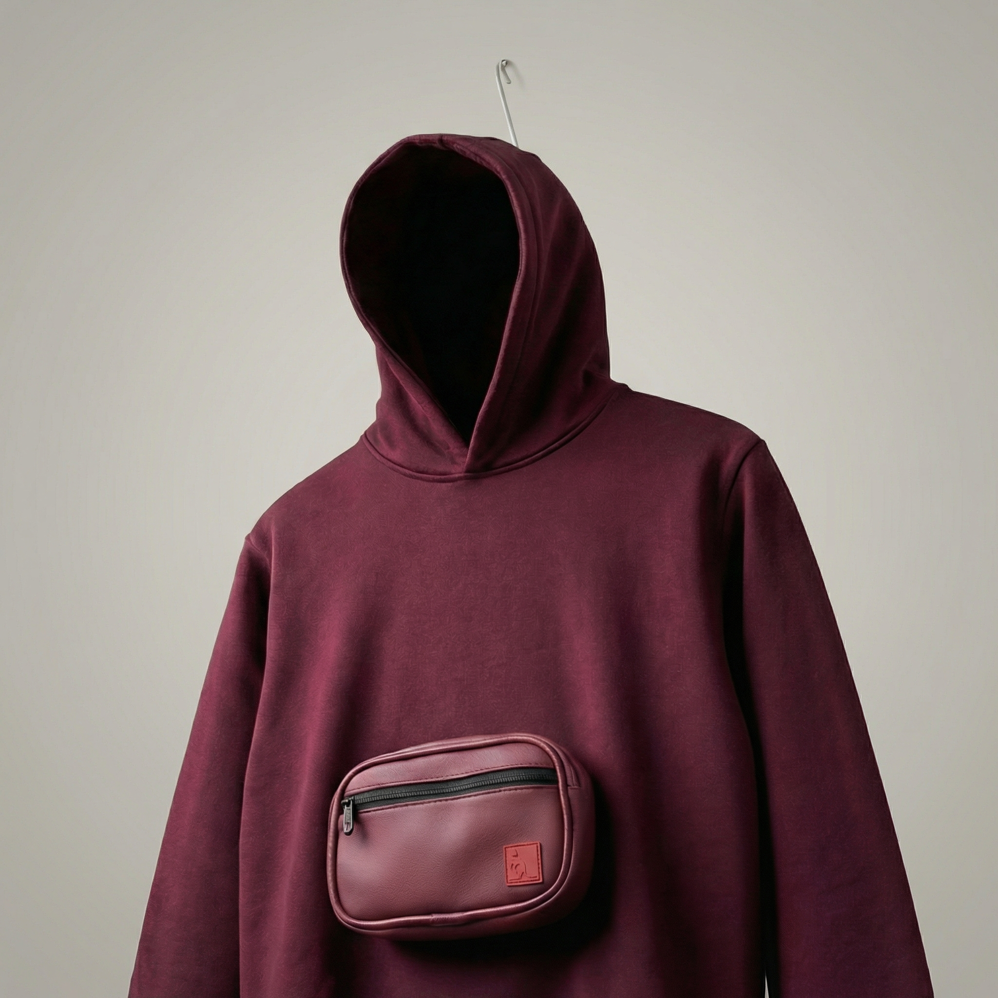 KANGAR Hoodie System in Oxblood with detachable utility pouch
