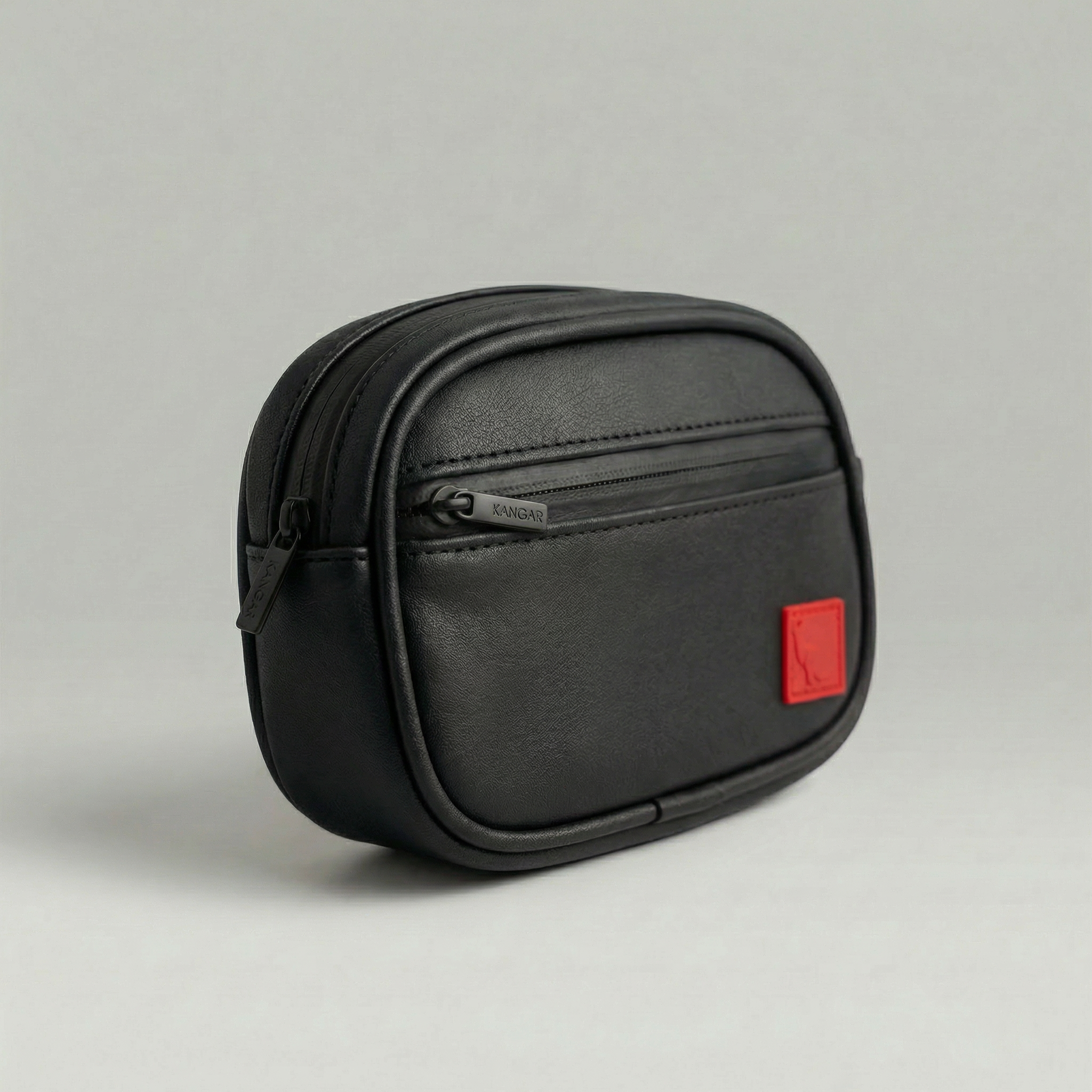 Detachable utility pouch with waterproof zipper and logo patch