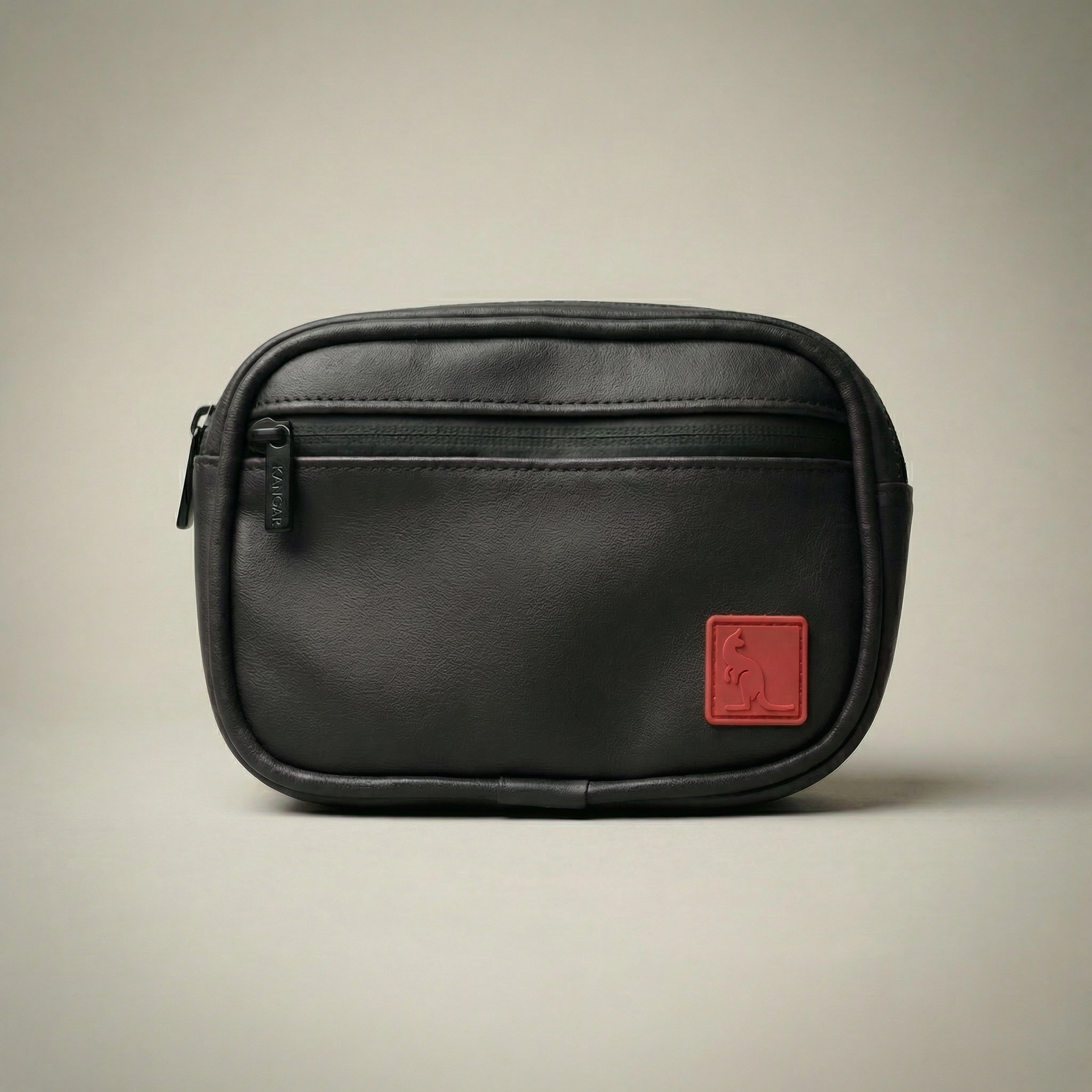 Detachable utility pouch with waterproof zipper and logo patch