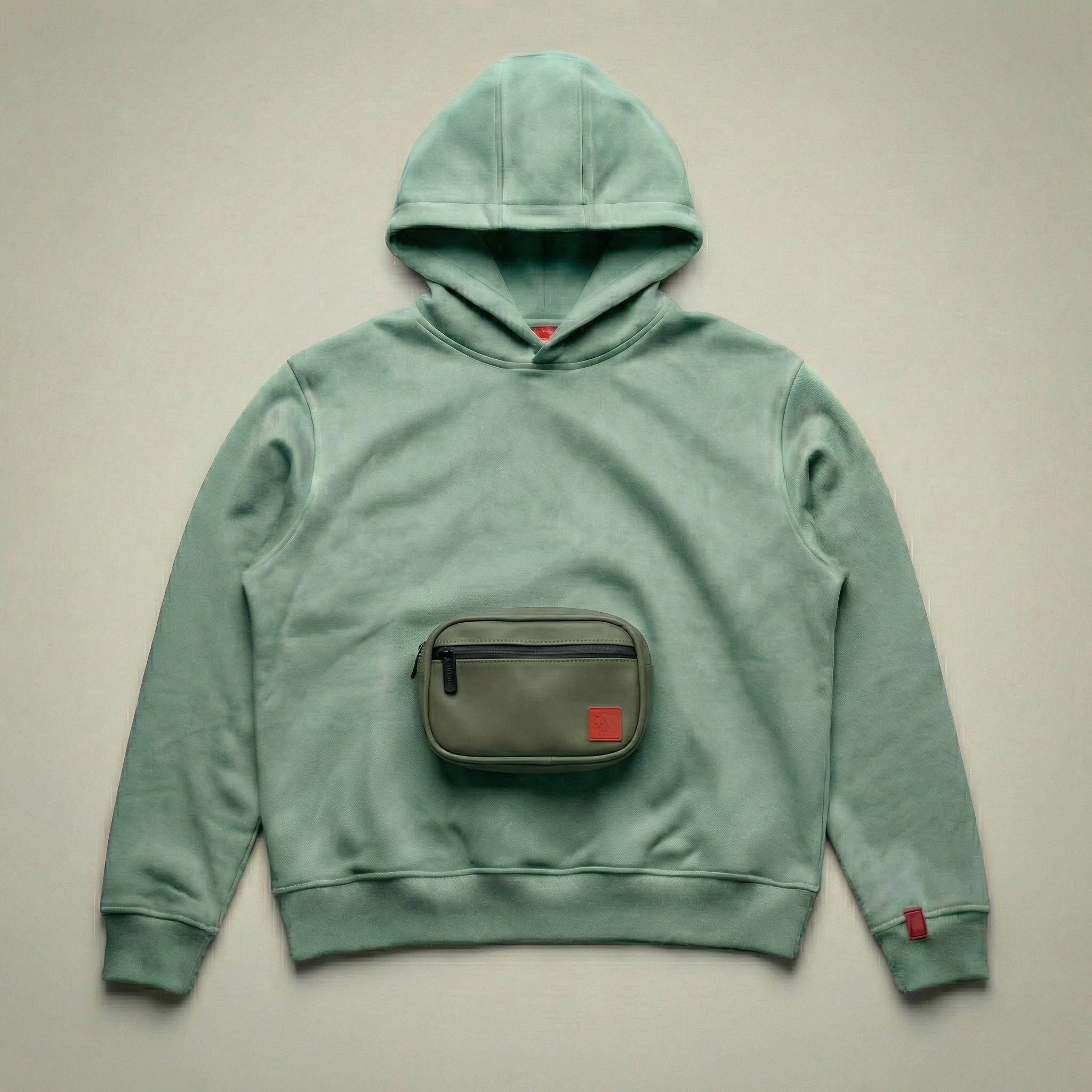 KANGAR Hoodie System in Ash Sage with detachable utility pouch 